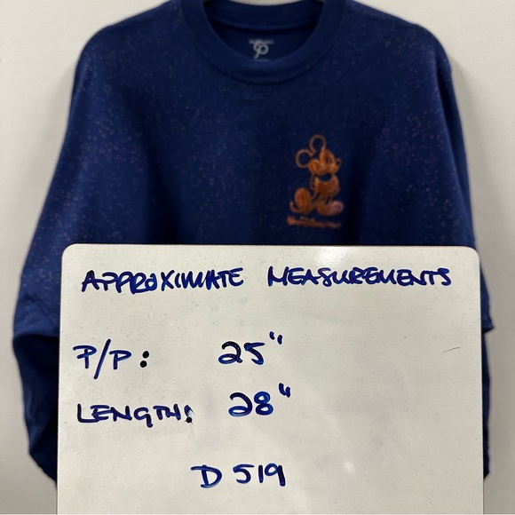 WDW 50th Anniversary Spirit Tee Long Sleeve T Shirt Blue Copper Mickey - Picture 12 of 12